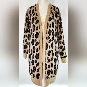 Crazy Train reversible cheetah/ rainbow print cardigan